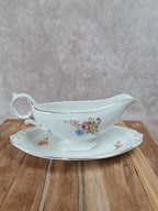🌸 Saucière ancienne en faïence – Faïencerie de D’onnaing Nord, France