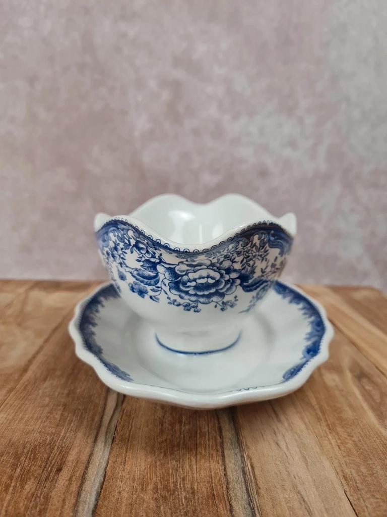 Saucière ancienne Kg Lunéville modèle Toile de Jouy 💙