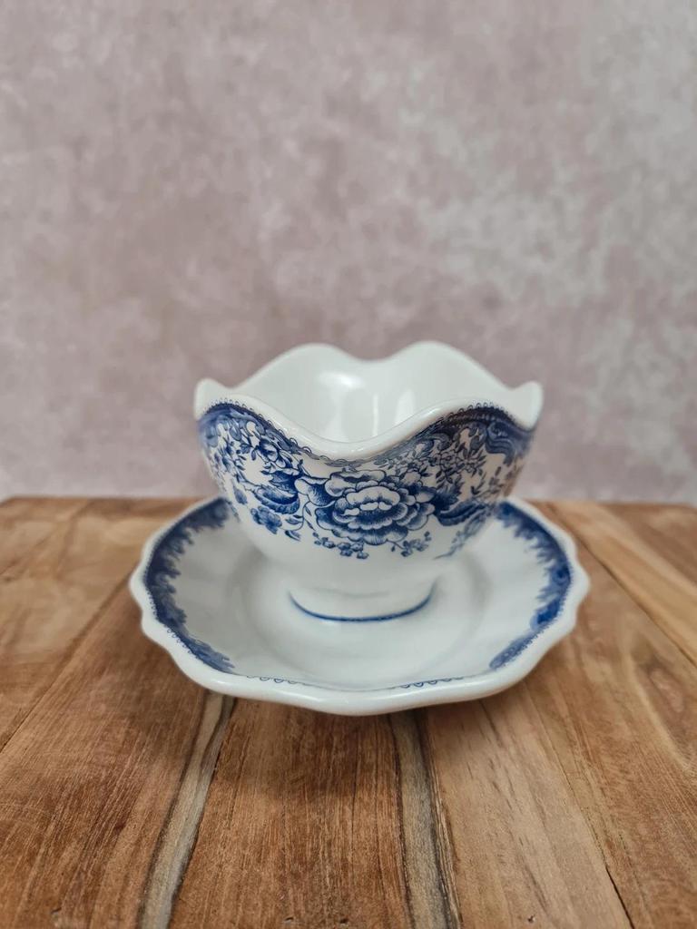 Saucière ancienne Kg Lunéville modèle Toile de Jouy 💙