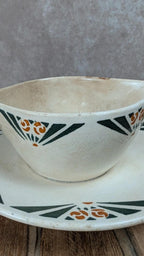Saucière ancienne Labrut Frères – modèle Art Déco – faïence de Tours
