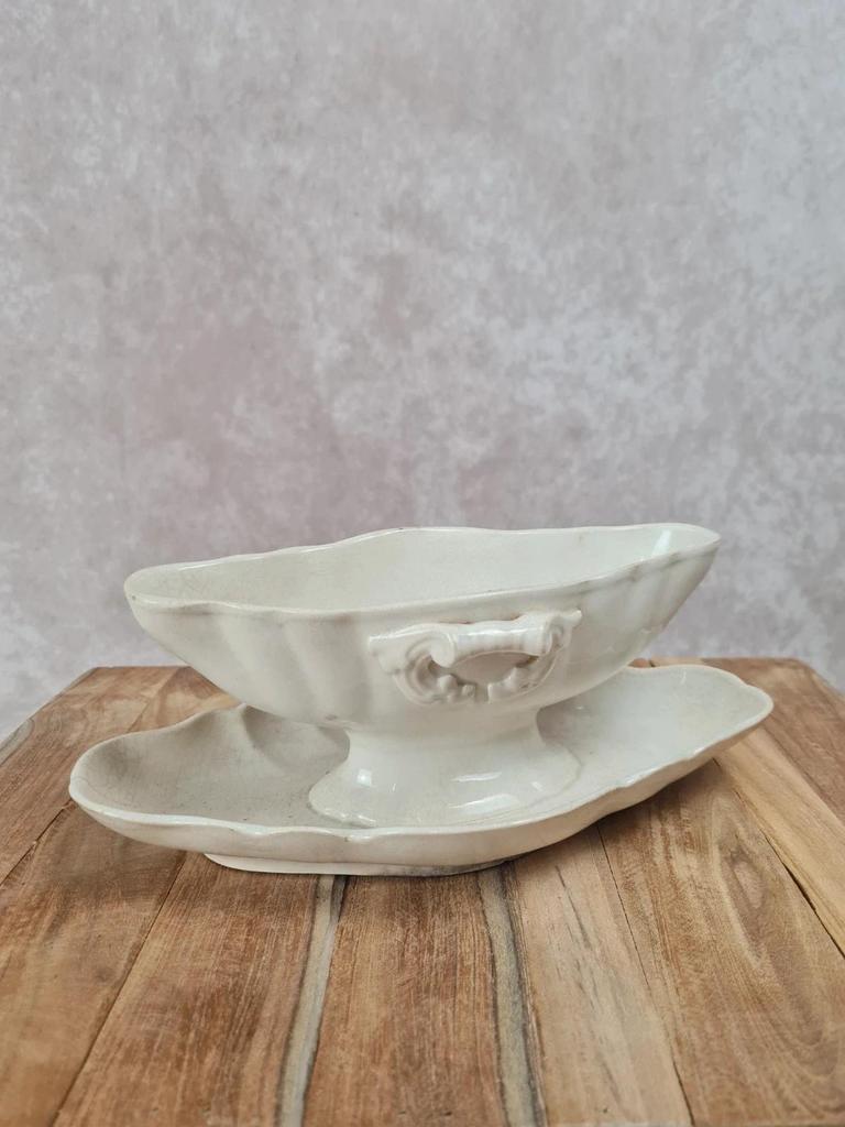 Saucière ancienne Sarreguemines, china vers 1900