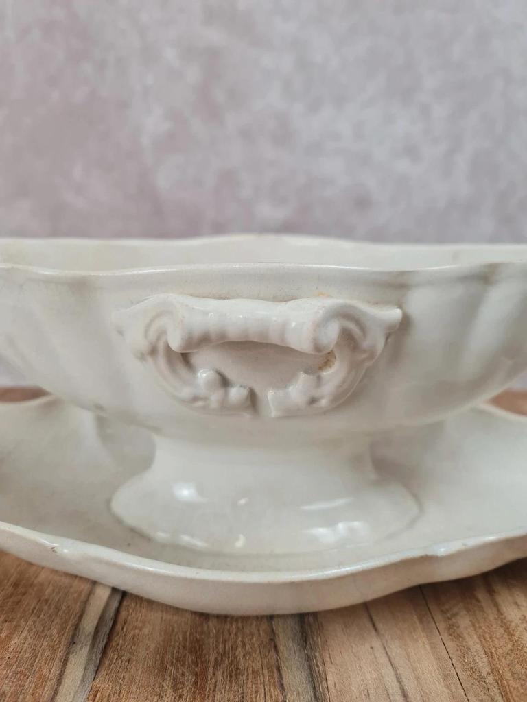 Saucière ancienne Sarreguemines, china vers 1900