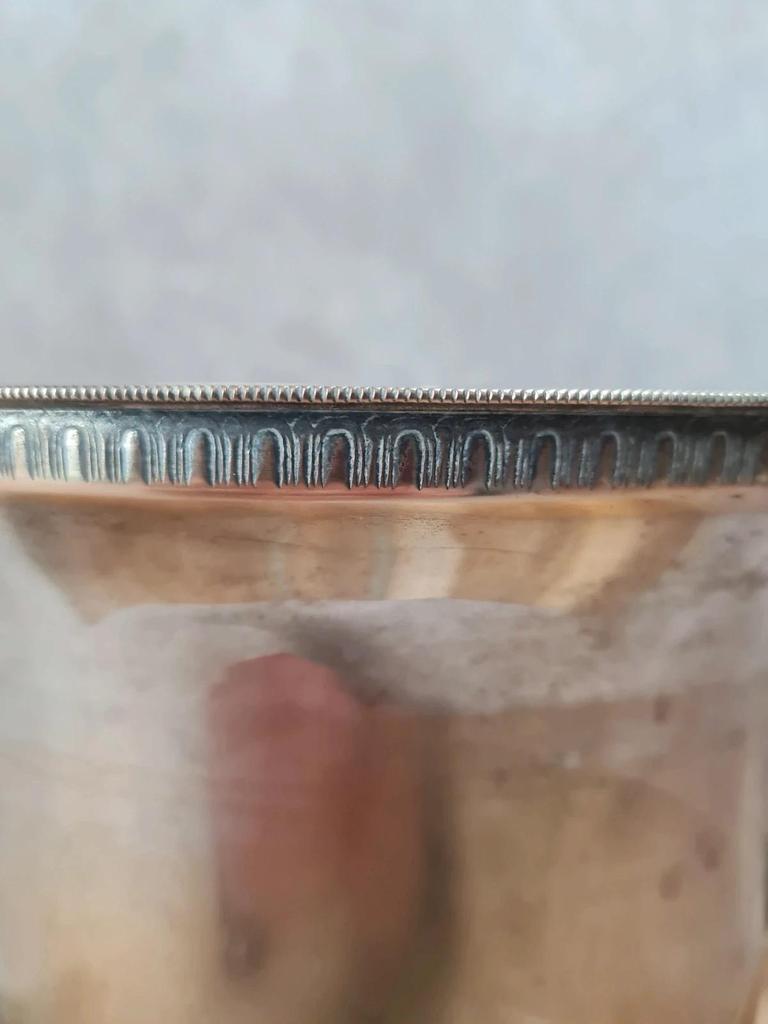 Seau à champagne ancien Produx Paris, métal argenté & cuivre – têtes de lion