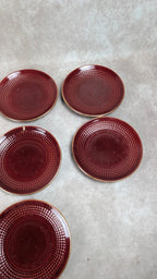 Service à dessert bordeaux et or attribué à Saint - clément