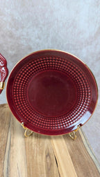 Service à dessert bordeaux et or attribué à Saint - clément