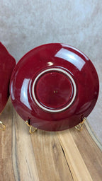 Service à dessert bordeaux et or attribué à Saint - clément