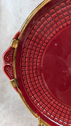 Service à dessert bordeaux et or attribué à Saint - clément