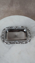 Set vintage salière & poivrière sur plateau argenté