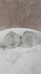 Set vintage salière & poivrière sur plateau argenté
