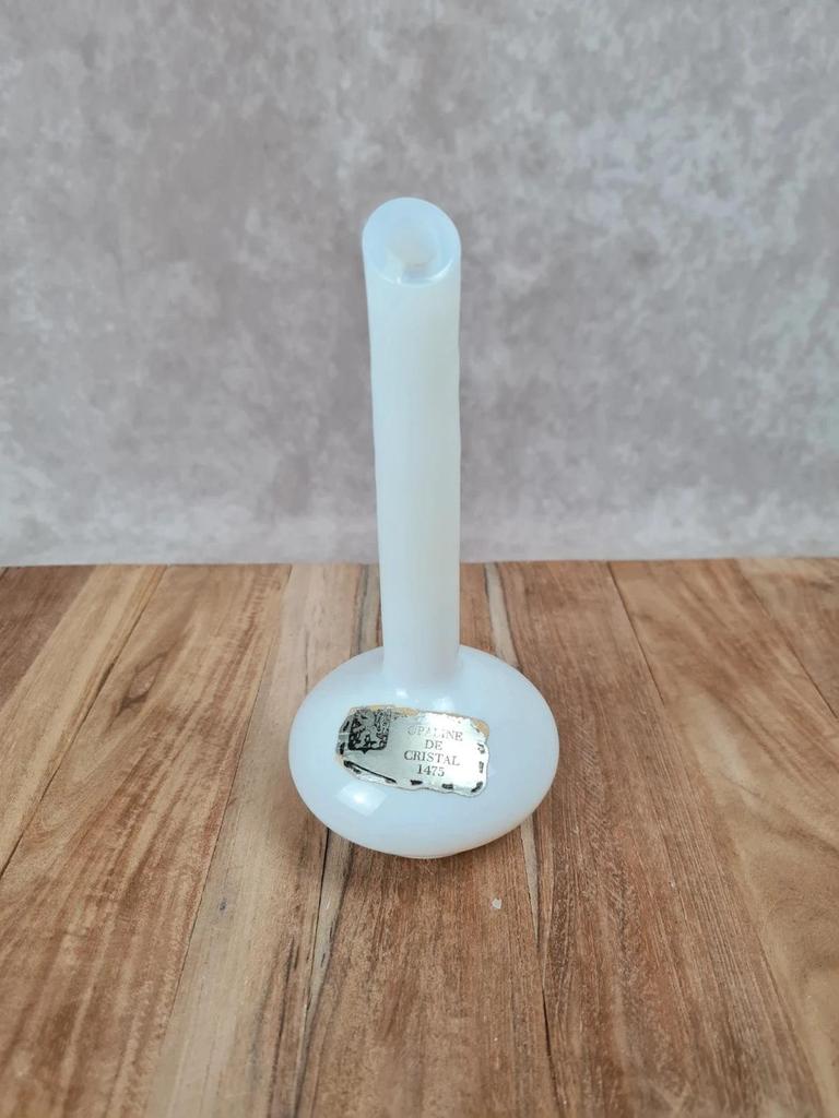Soliflore en opaline de cristal – blanc laiteux 🌼🤍