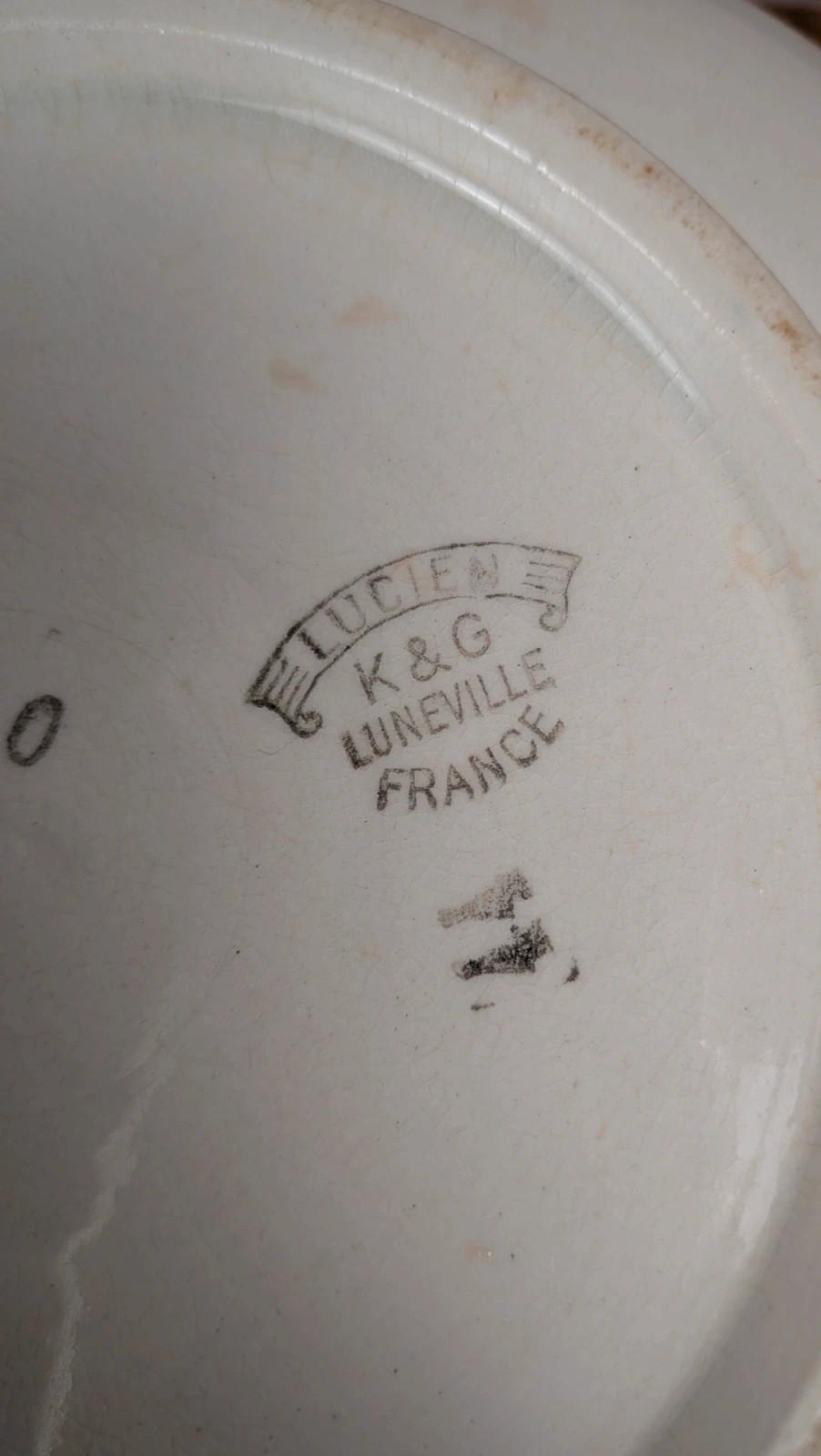 Soupière ancienne Kg Lunéville modèle Lucien