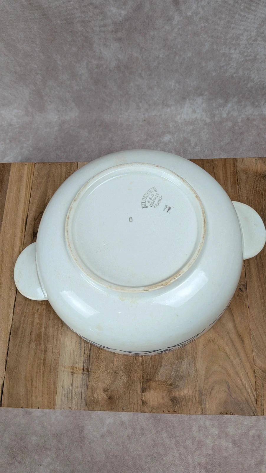 Soupière ancienne Kg Lunéville modèle Lucien