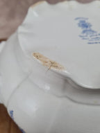 Soupière ancienne Lunéville Kg, modèle Toile de Jouy – décor bleu Grand Feu