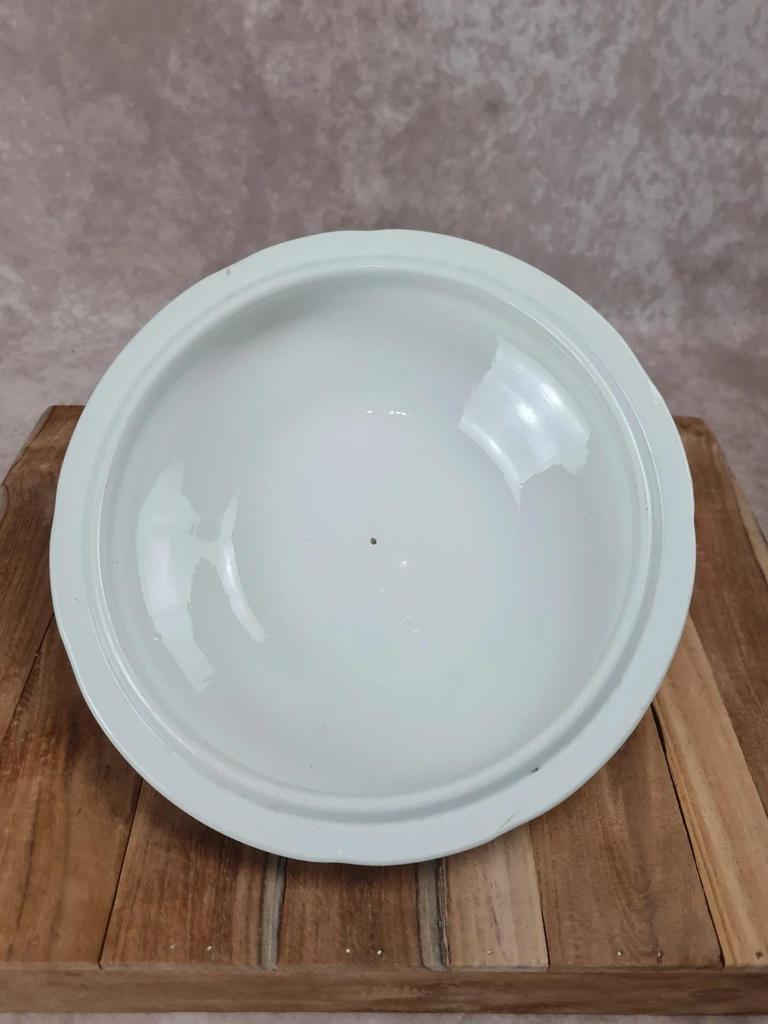 Soupière ancienne Lunéville Kg, modèle Toile de Jouy – décor bleu Grand Feu