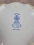 Soupière ancienne Lunéville Kg, modèle Toile de Jouy – décor bleu Grand Feu