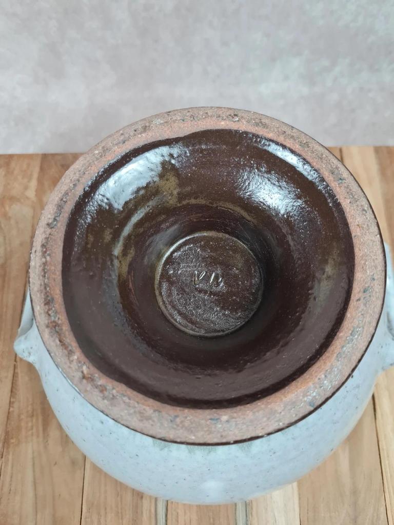 🏺 Soupière artisanale en grès émaillé – signée Vn
