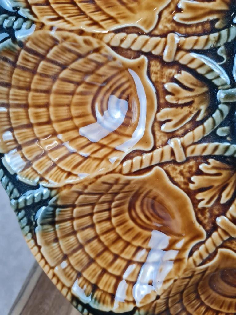 Superbe lot vintage : 12 assiettes à huîtres + grand plat Sarreguemines