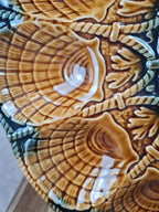 Superbe lot vintage : 12 assiettes à huîtres + grand plat Sarreguemines