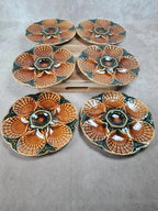 Superbe lot vintage : 12 assiettes à huîtres + grand plat Sarreguemines