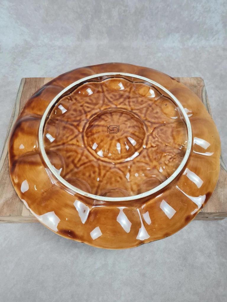 Superbe lot vintage : 12 assiettes à huîtres + grand plat Sarreguemines