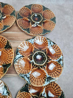 Superbe lot vintage : 12 assiettes à huîtres + grand plat Sarreguemines