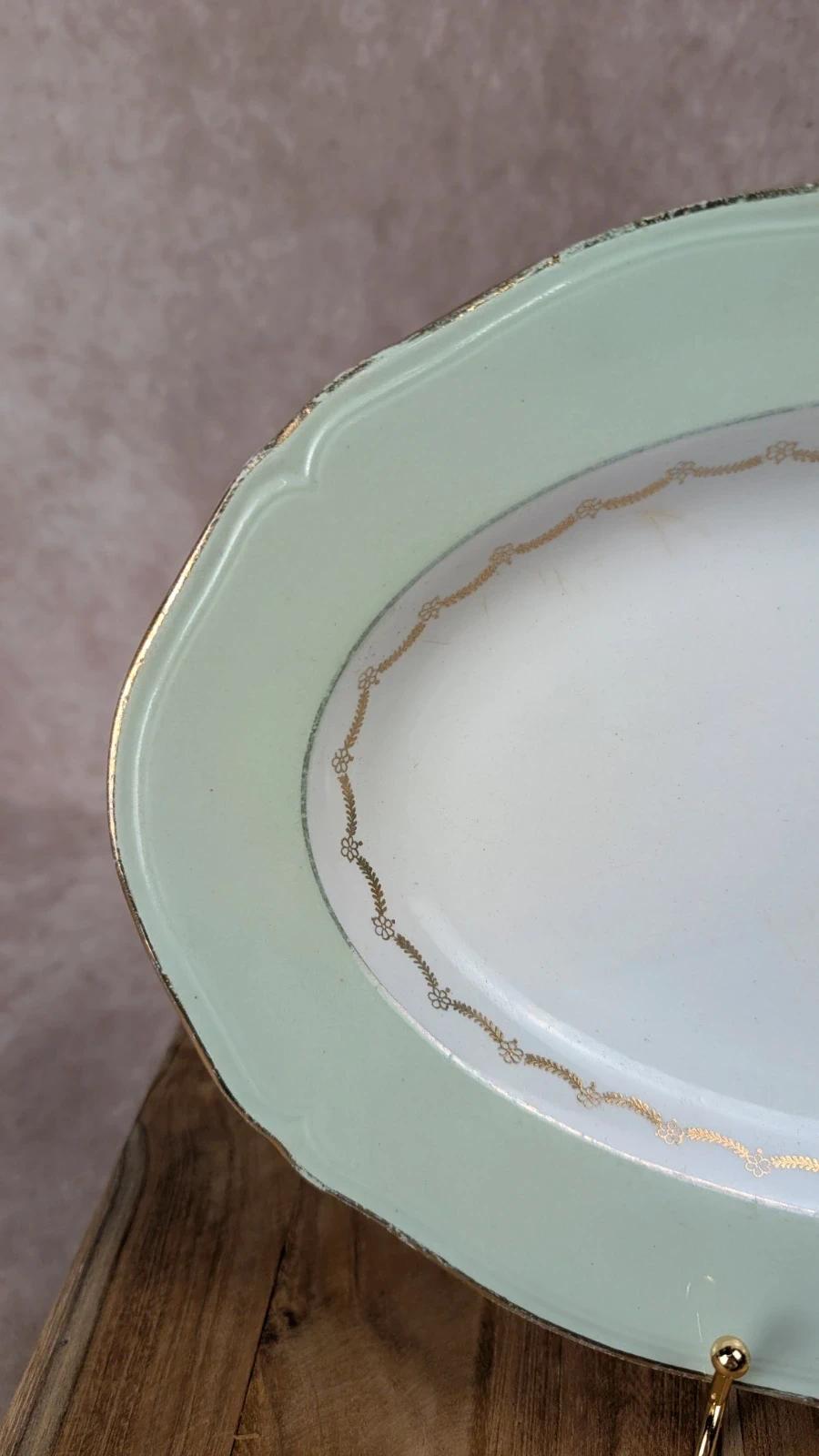 Superbe plat ancien L’amandinoise – modèle Cafés Nico