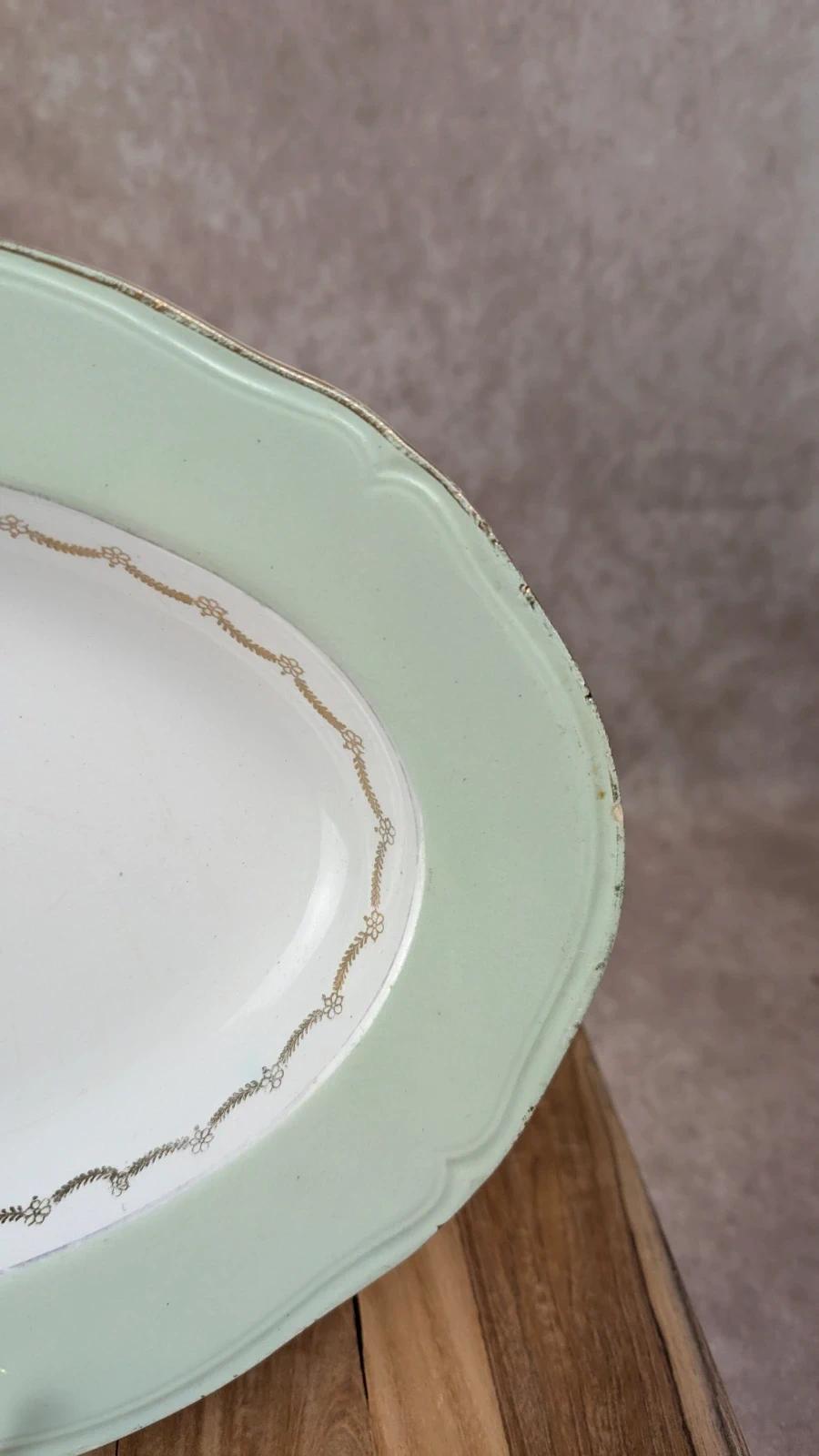 Superbe plat ancien L’amandinoise – modèle Cafés Nico