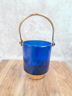 💙 Superbe seau à glace bleu cobalt – style Holmegaard / design scandinave 60–70 💙