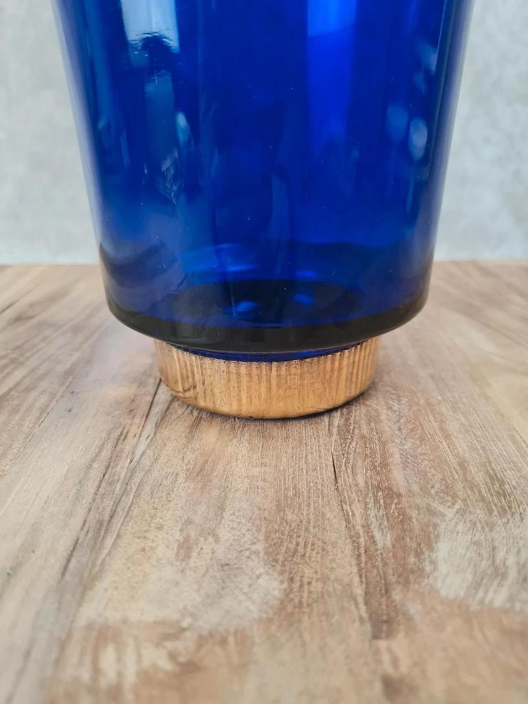 💙 Superbe seau à glace bleu cobalt – style Holmegaard / design scandinave 60–70 💙