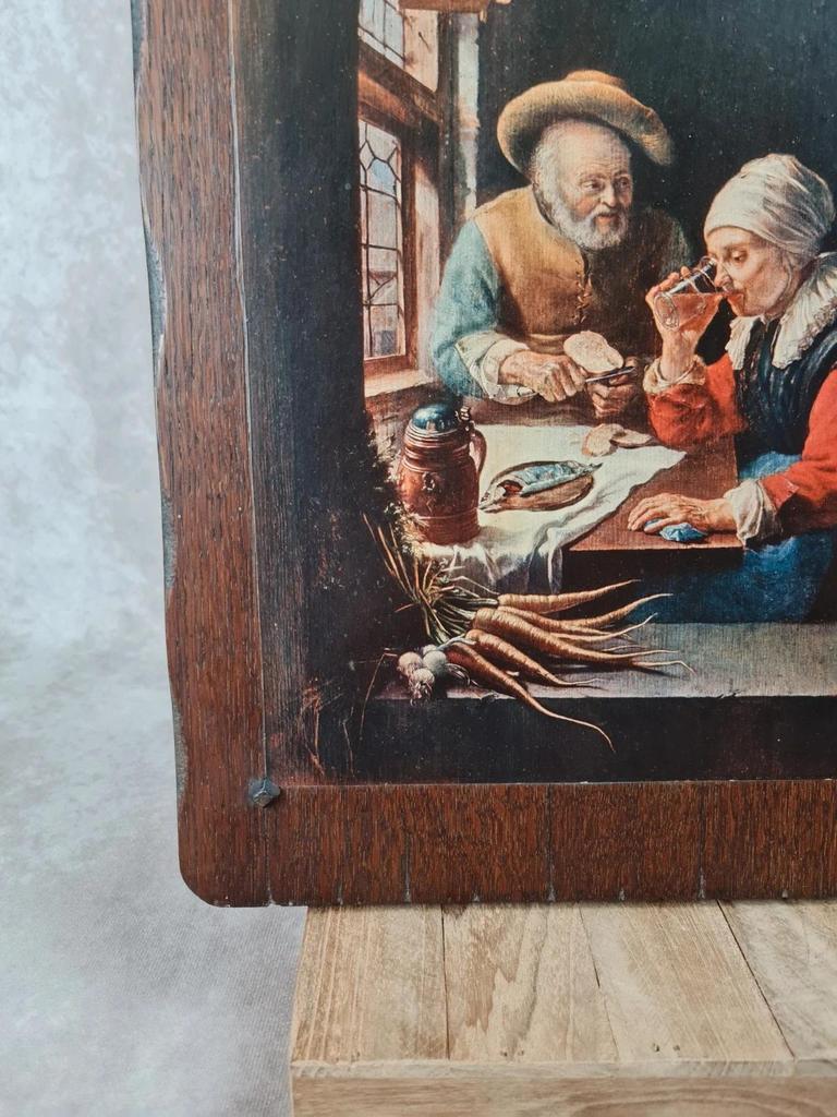 Tableau ancien Van Mieris – Le déjeuner des vieux