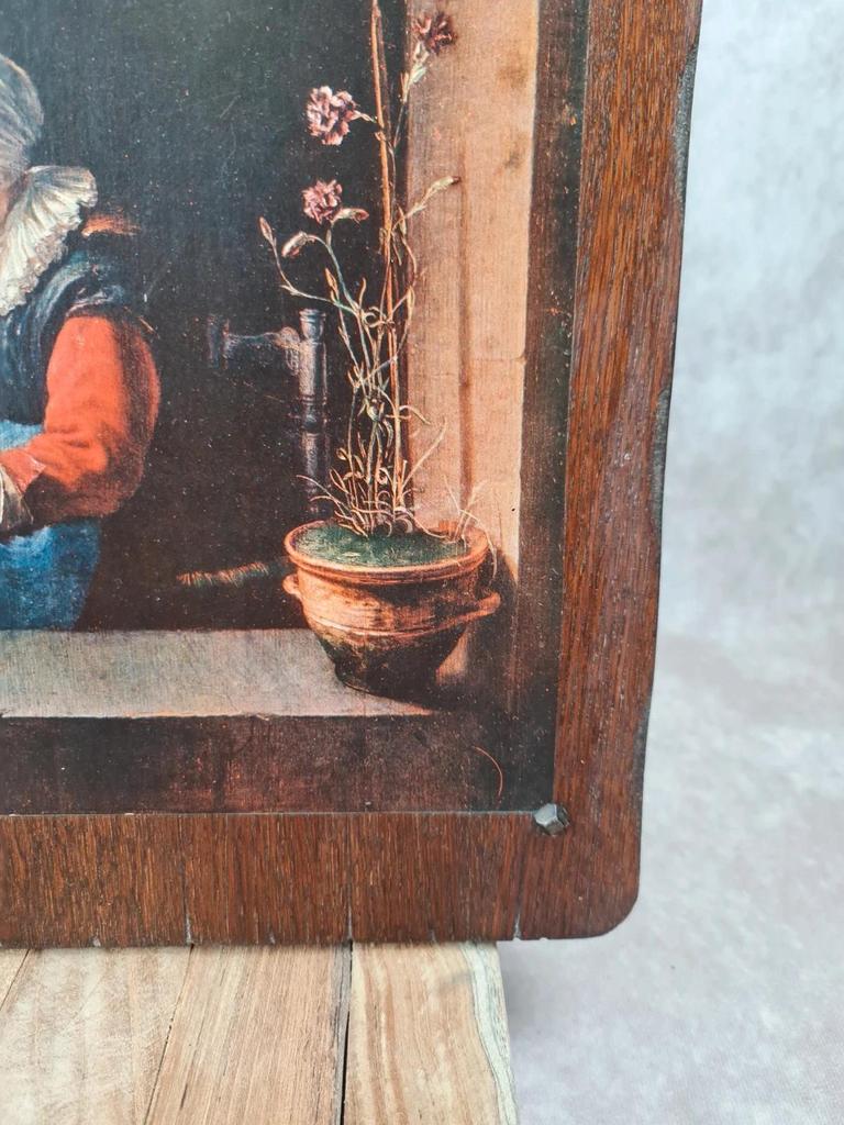 Tableau ancien Van Mieris – Le déjeuner des vieux