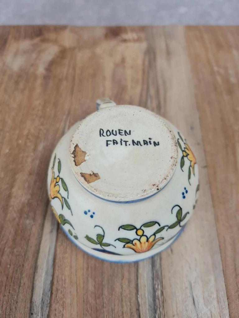 Tasse artisanale décor Rouen, fait main