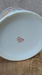 Tasse chinoise ancienne avec couvercle – porcelaine décor fleurs