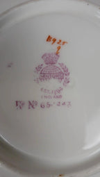 Tasse et soucoupe anciennes Minton England – décor floral & liseré or