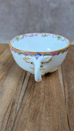 Tasse et soucoupe anciennes Minton England – décor floral & liseré or
