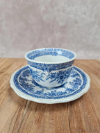 Tasse et sous - tasse vintage Kg Lunéville – modèle The Cottage bleu