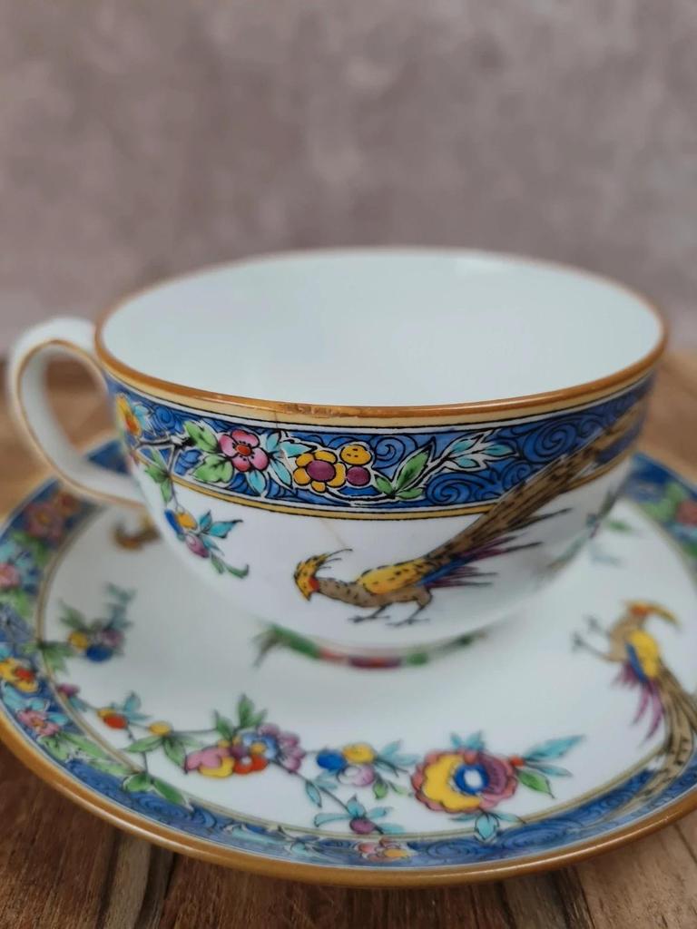 Tasse & soucoupe Minton, modèle Sinclair, années 1920/30 🦚🌸