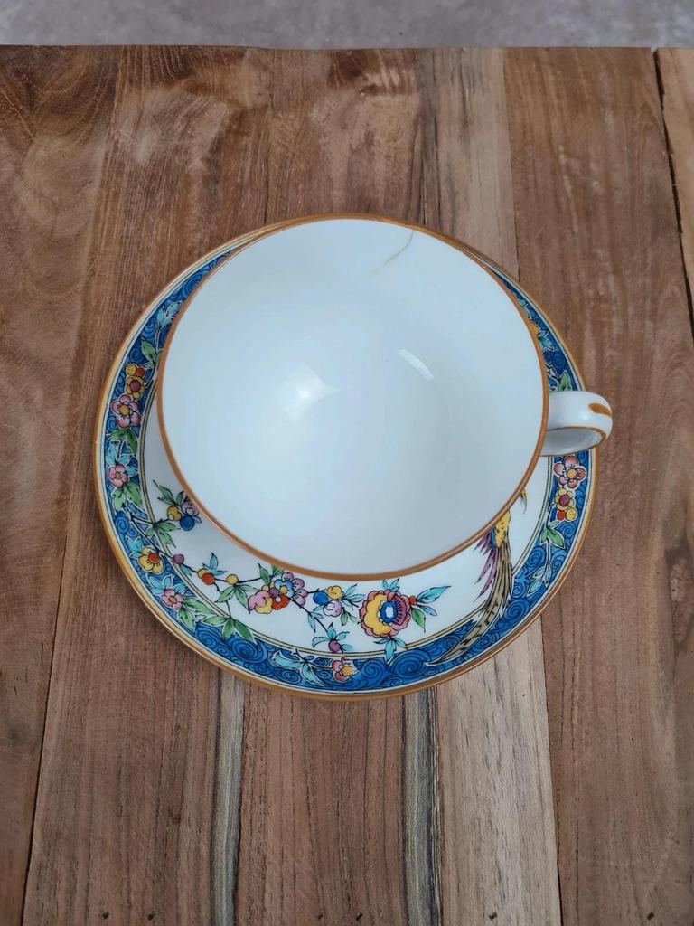 Tasse & soucoupe Minton, modèle Sinclair, années 1920/30 🦚🌸