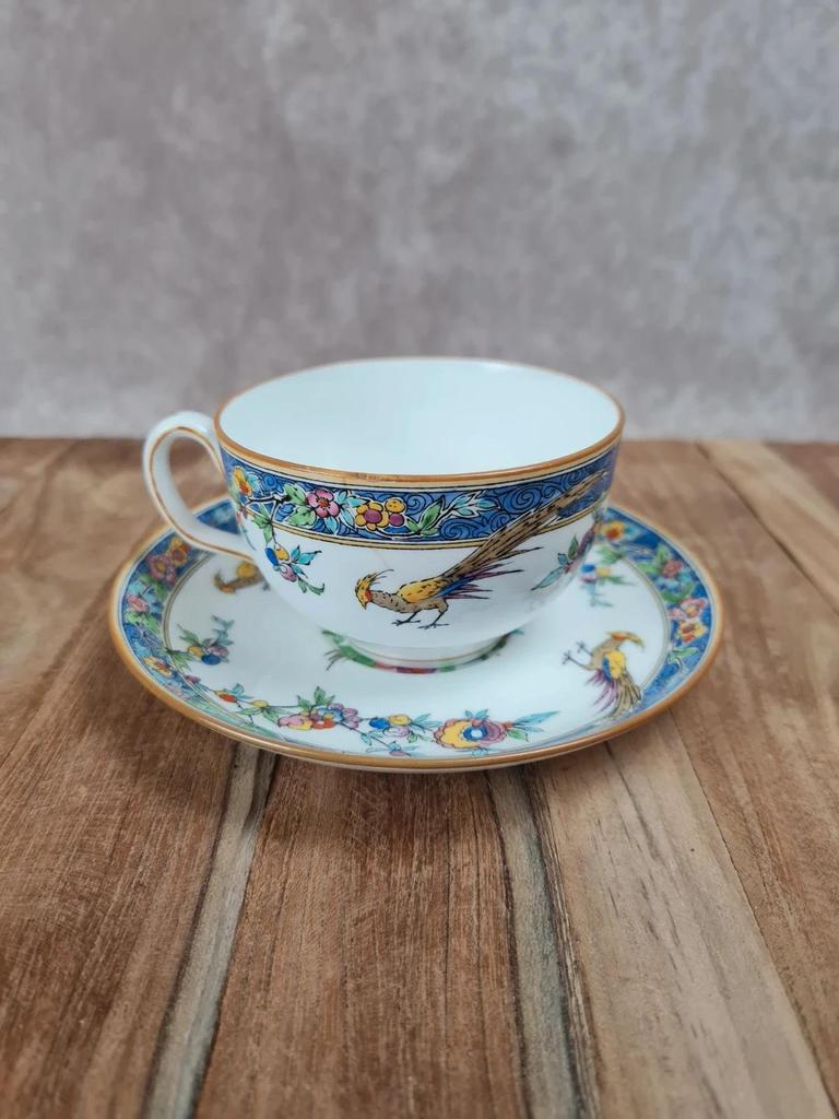 Tasse & soucoupe Minton, modèle Sinclair, années 1920/30 🦚🌸
