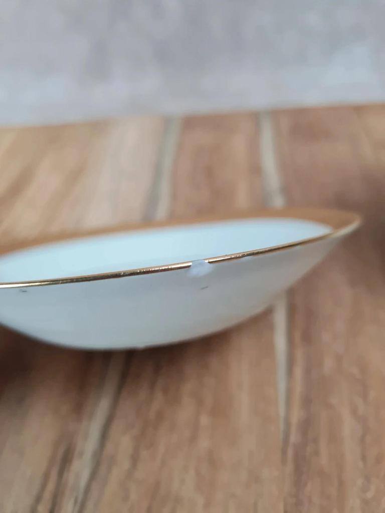 Tasse & sous - tasse en porcelaine – décor doré – mélange Limoges & Sologne 💛