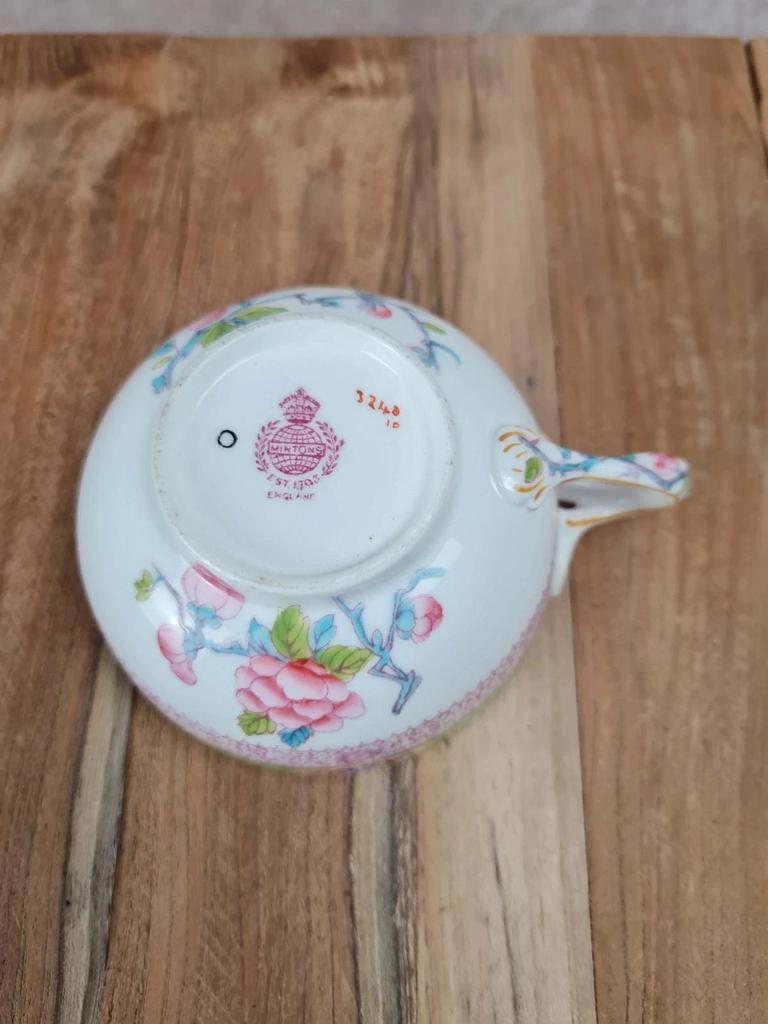 Tasse & sous - tasse Minton – décor floral chinois 🌸🐦