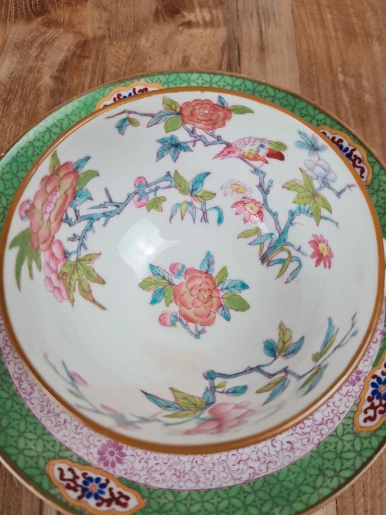 Tasse & sous - tasse Minton – décor floral chinois 🌸🐦
