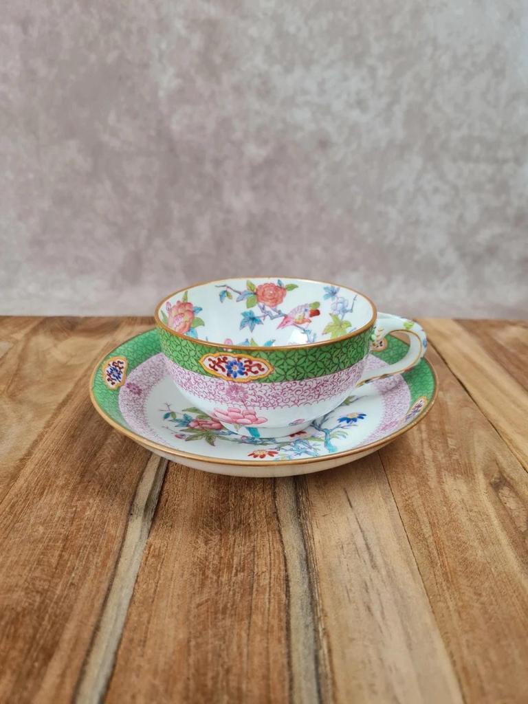 Tasse & sous - tasse Minton – décor floral chinois 🌸🐦