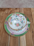 Tasse & sous - tasse Minton – décor floral chinois 🌸🐦