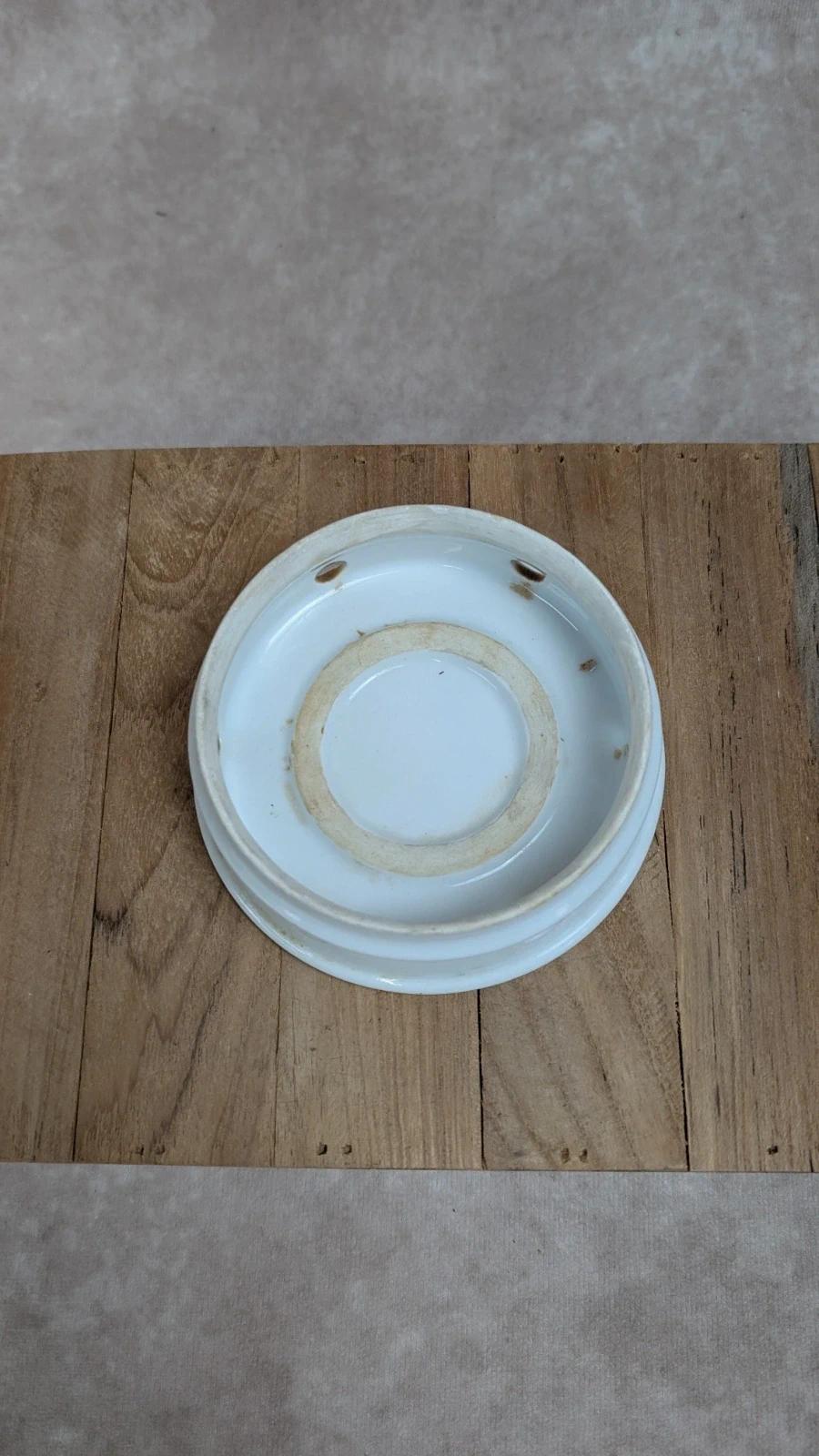 Tisanière ancienne en porcelaine blanche – service à infusion avec réchaud