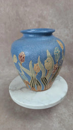Vase ancien décor floral Art Nouveau