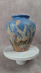 Vase ancien décor floral Art Nouveau