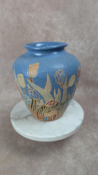Vase ancien décor floral Art Nouveau
