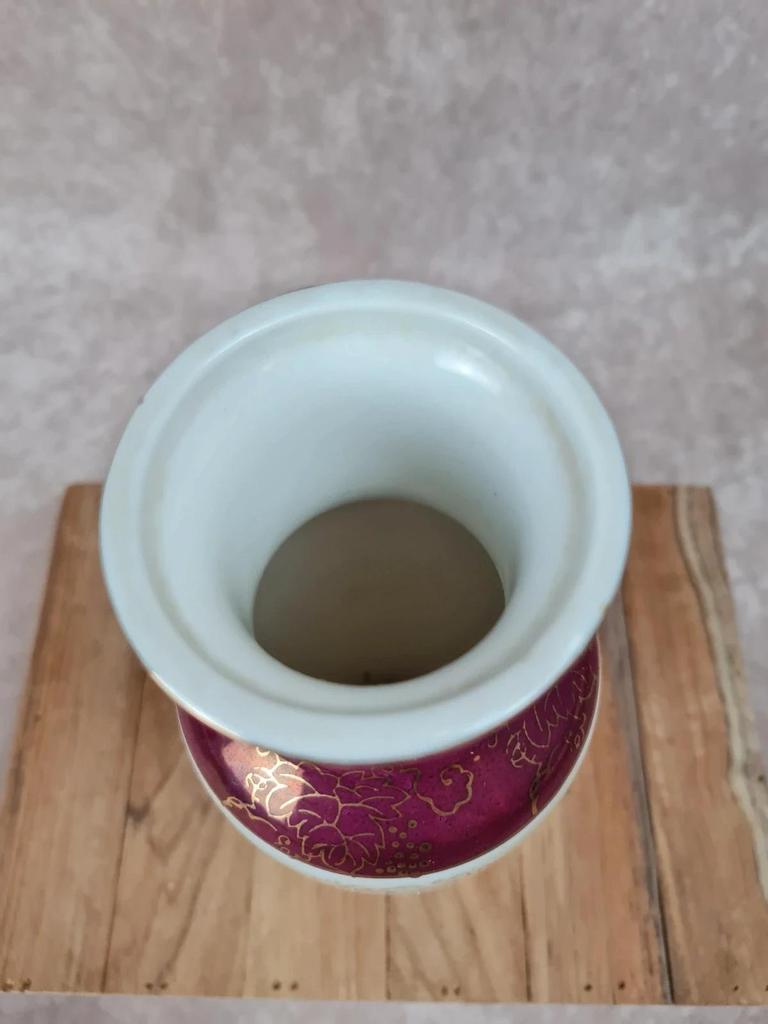 Vase ancien en porcelaine nacrée décor scène galante 🎻🌸