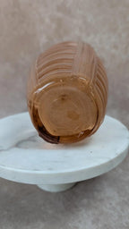 Vase ancien en verre moulé rosé 🌸
